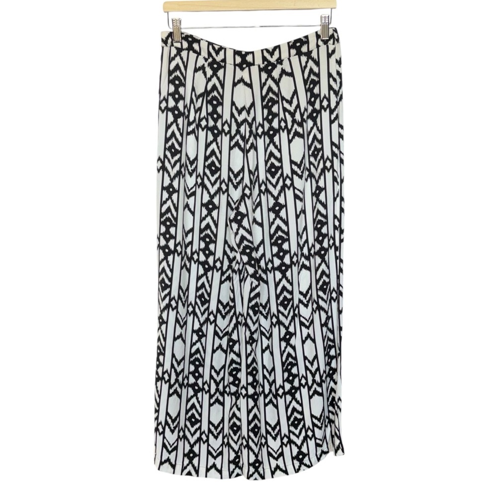 PHILOSOPHY Geometric Print Black and White Wide Leg Palazzo Pants Size 8 - Picture 2 of 9
